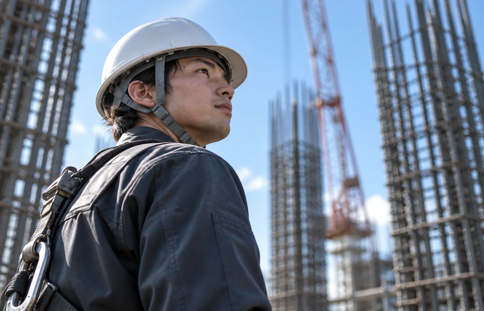 建設現場で働く鉄筋工のイメージ